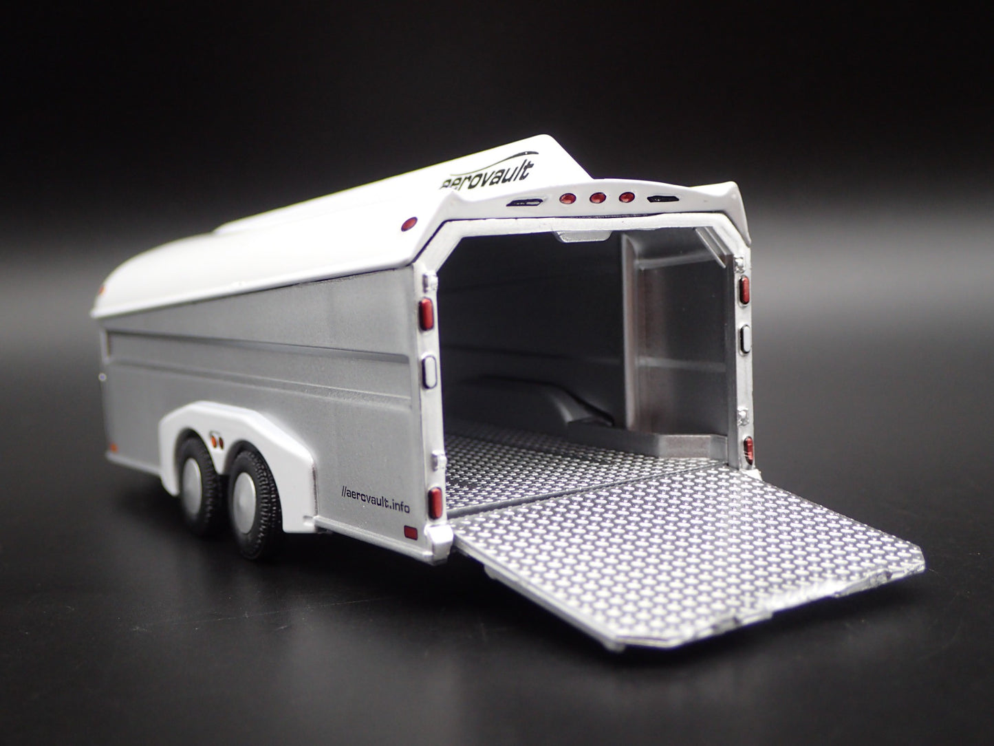 AEROVAULT MKII ENCLOSED CAR HAULER TRAILER OPENING DOOR 1:64 SCALE DIECAST MODEL
