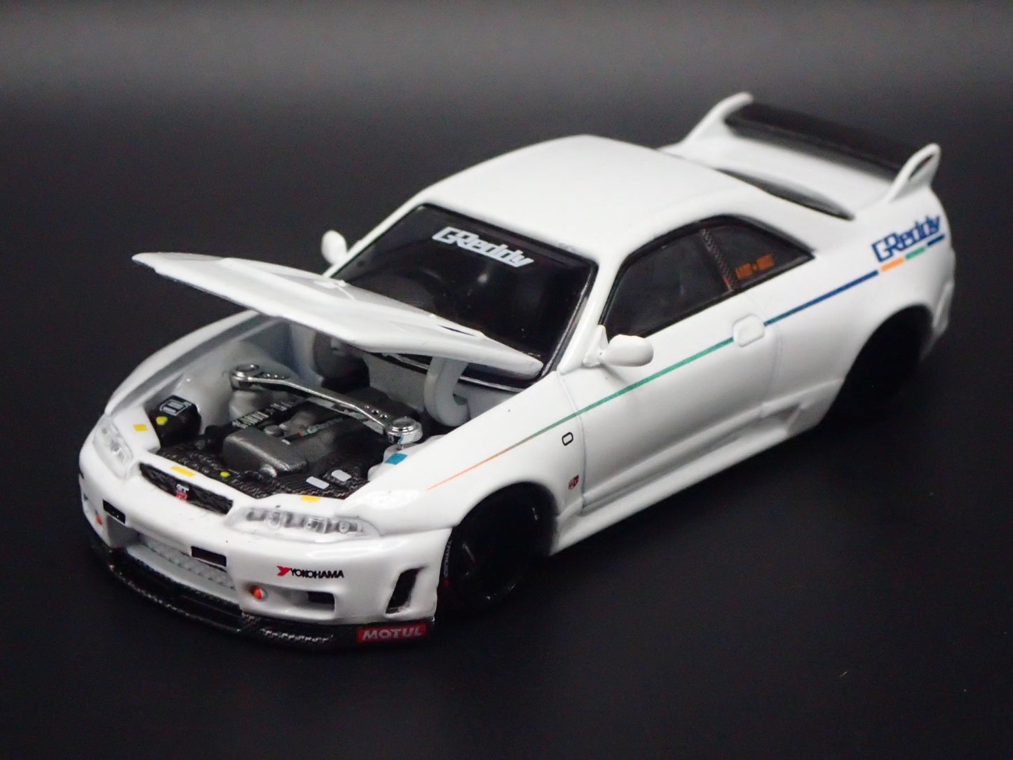 1993-1998 NISSAN SKYLINE GTR R33 GREDDY KAIDO HOUSE 1:64 SCALE DIECAST MODEL CAR
