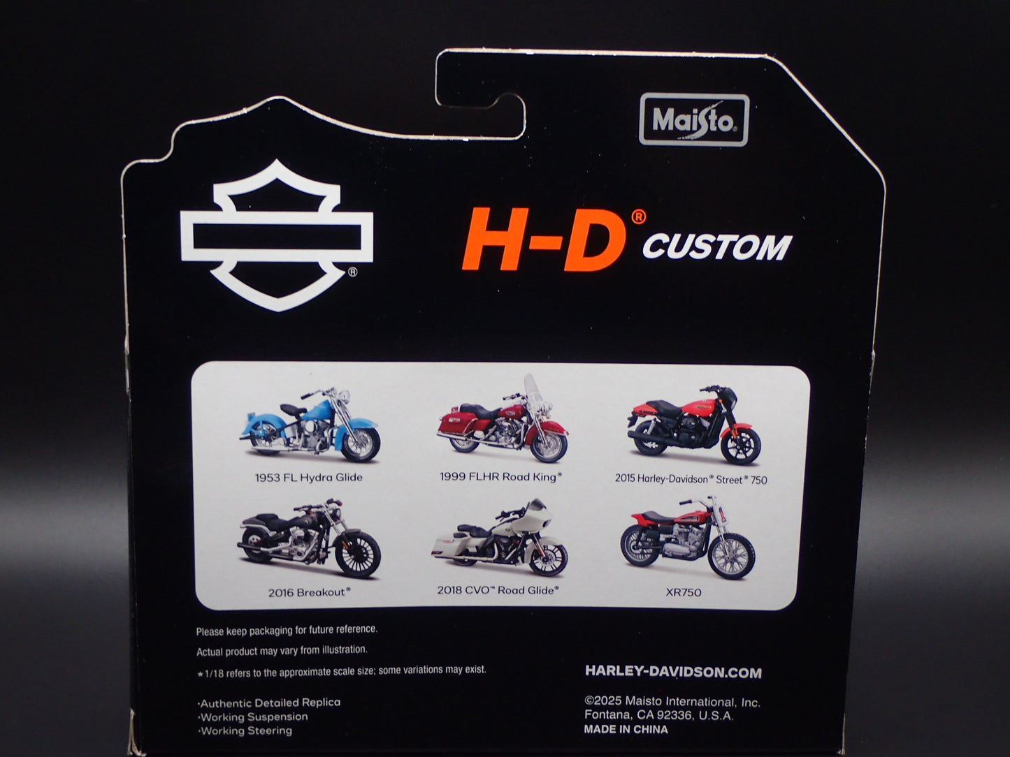 1999 99 FLHR ROAD KING HARLEY DAVIDSON MOTORCYCLE MAISTO SERIES 40 1:18 MODEL