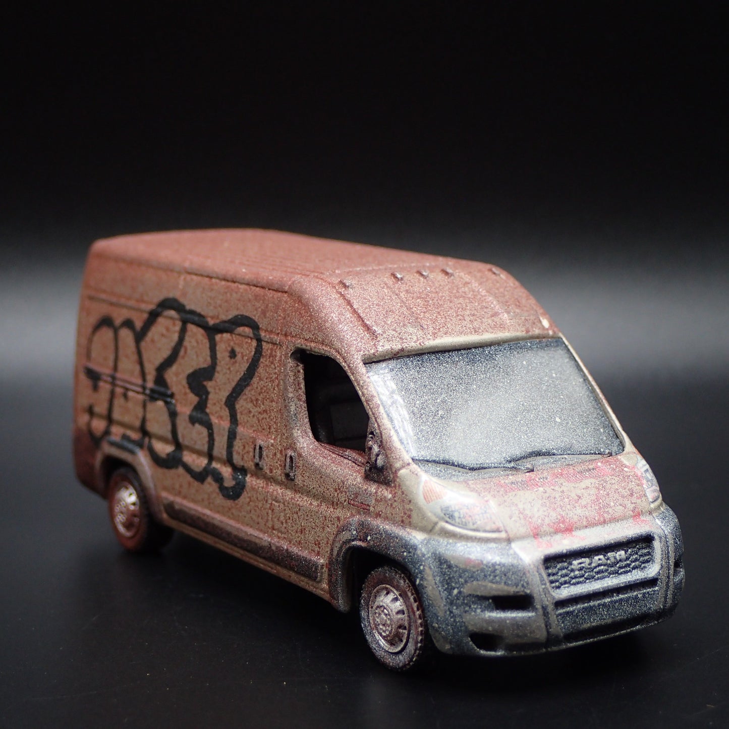 2019 19 RAM PROMASTER 2500 SPRINTER VAN TAGGED GRAFFITI 1:64 DIECAST MODEL CAR