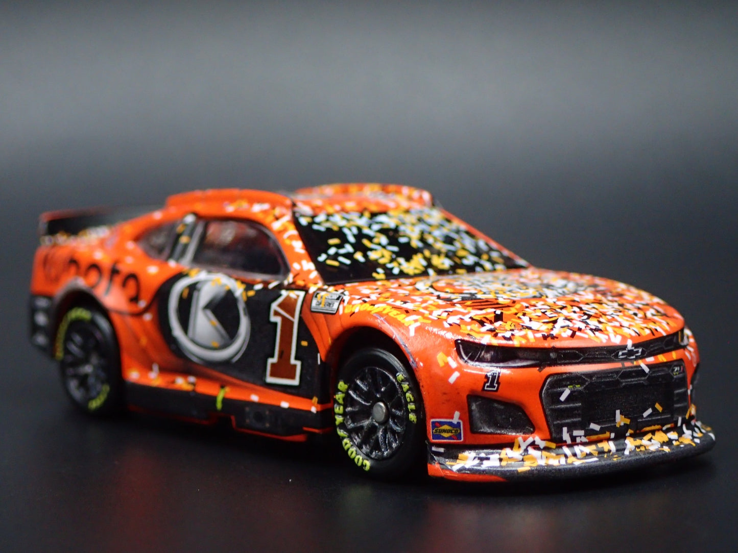 2024 CHEVY CAMARO ZL1 #1 ROSS CHASTAIN KUBOTA WIN NASCAR 1:64 DIECAST MODEL CAR