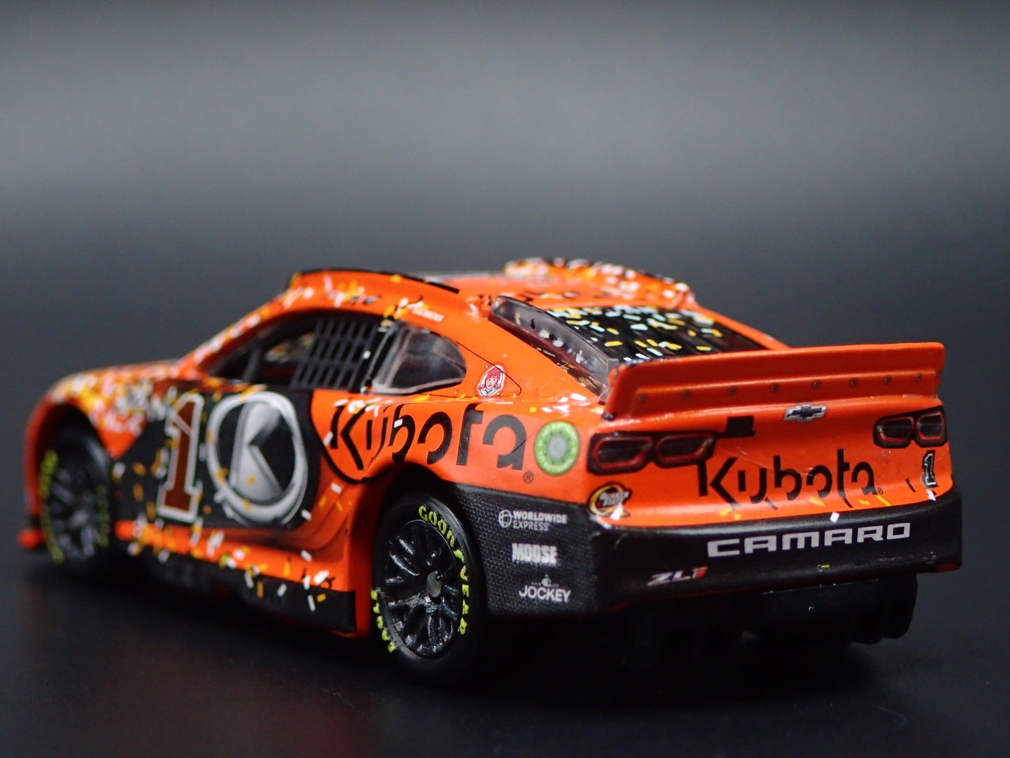 2024 CHEVY CAMARO ZL1 #1 ROSS CHASTAIN KUBOTA WIN NASCAR 1:64 DIECAST MODEL CAR