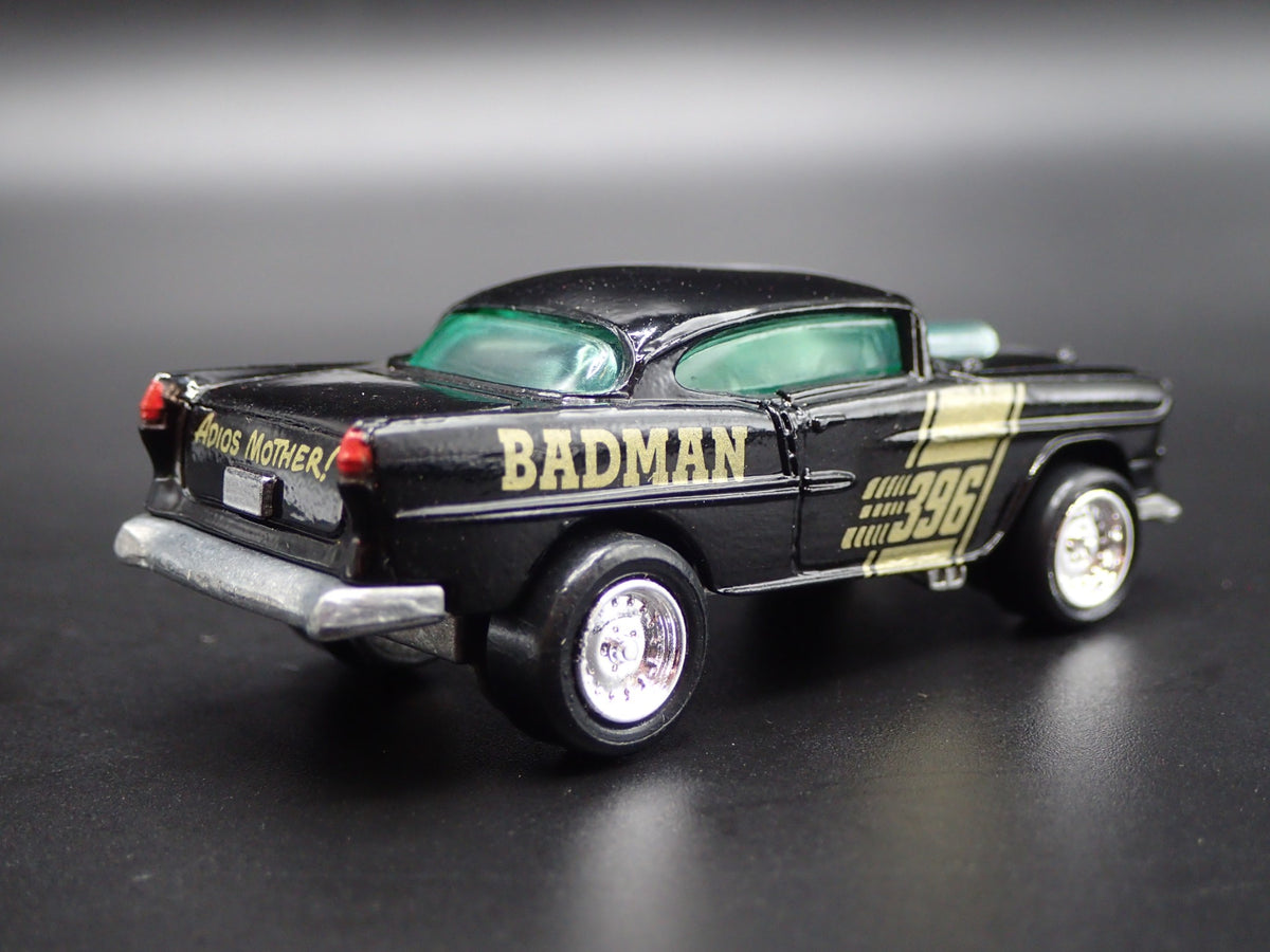 1955 55 CHEVY CHEVROLET BELAIR BAD MAN NHRA 1:64 SCALE DIORAMA DIECAST MODEL CAR