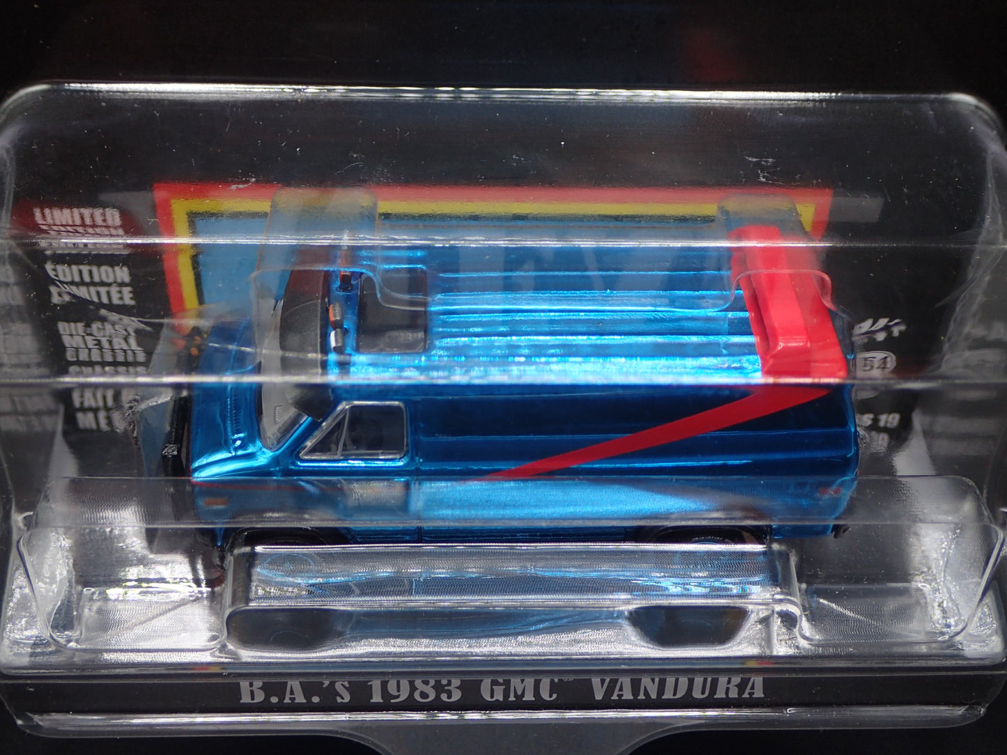 2025 GREENLIGHT GREEN MACHINE BLUE CHROME CHASE B.A 1983 GMC VANDURA A-TEAM VAN
