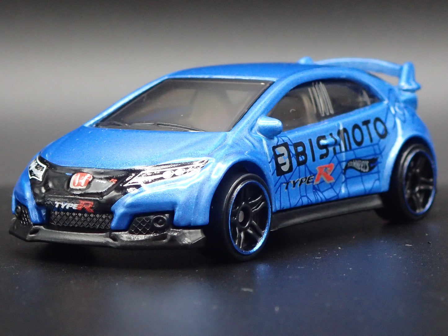 2011-2016 HONDA CIVIC TYPE R BISIMOTO BLUE 1:64 SCALE DIORAMA DIECAST MODEL CAR