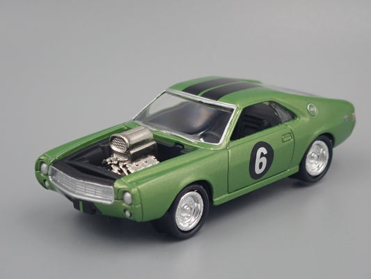 1969 AMC AMX GREEN 1:64 SCALE COLLECTIBLE DIORAMA DIECAST MODEL CAR