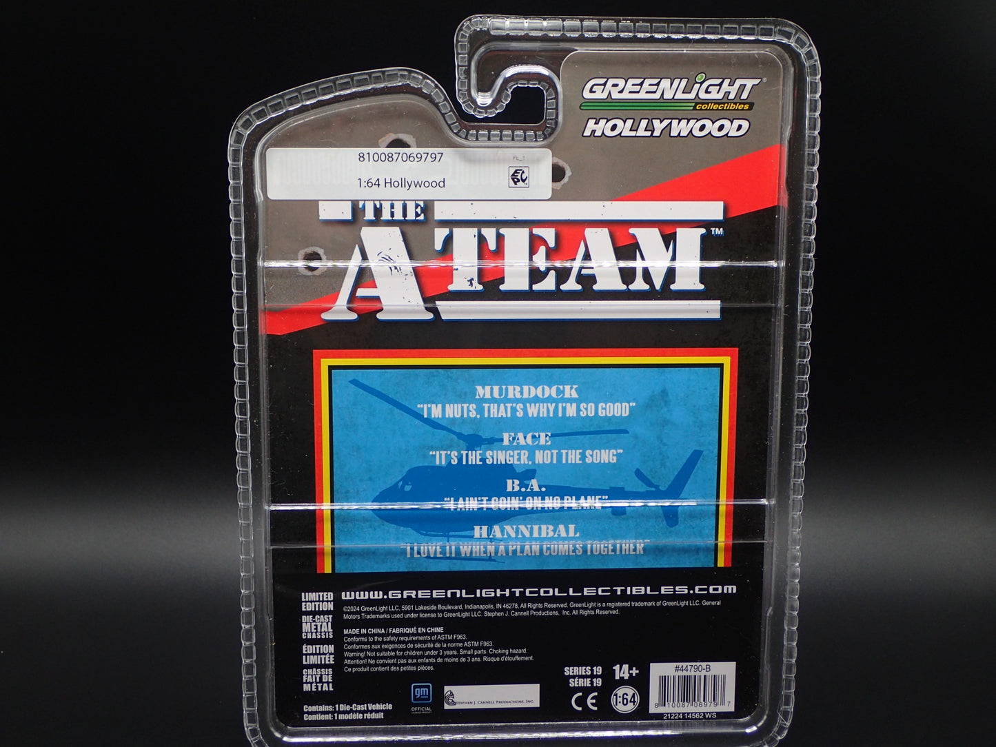 2025 GREENLIGHT GREEN MACHINE BLUE CHROME CHASE B.A 1983 GMC VANDURA A-TEAM VAN