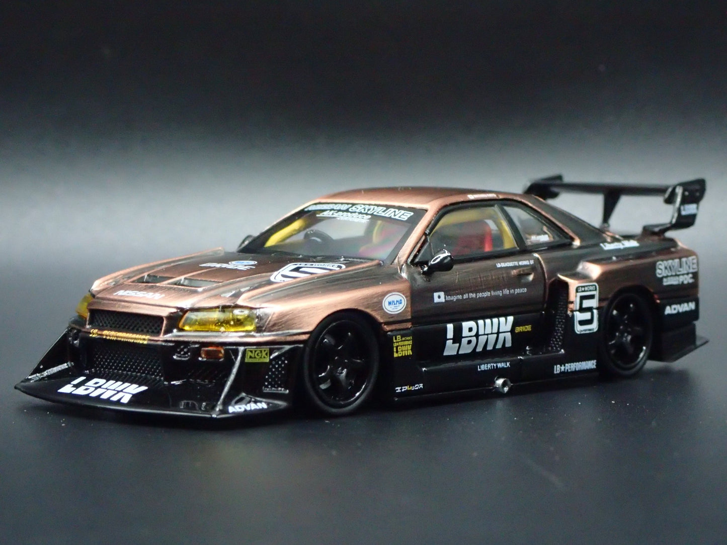 NISSAN SKYLINE LB-ER34 R34 SUPER SILHOUTTE LBWK 1:64 SCALE DIECAST MODEL CAR