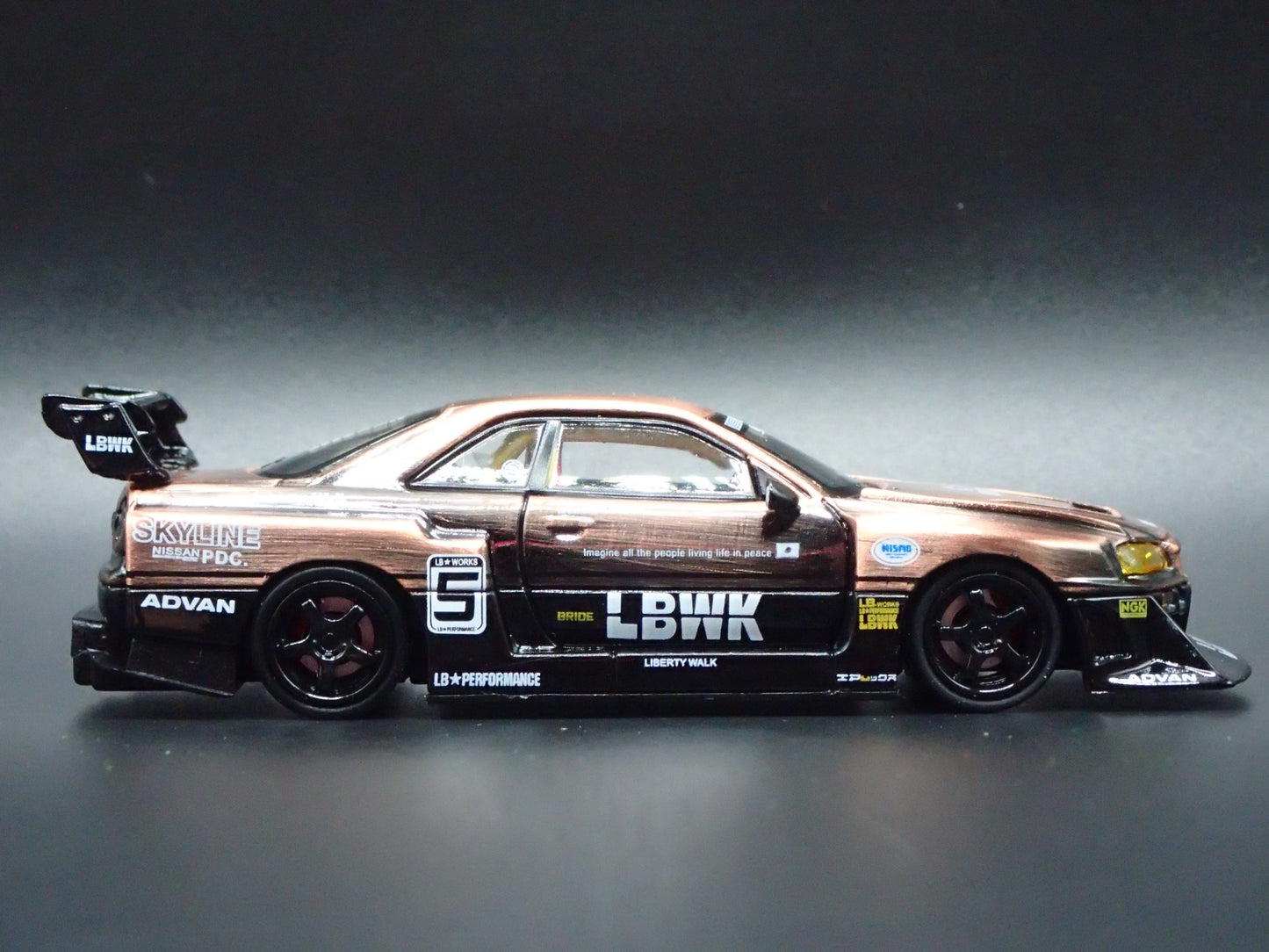 NISSAN SKYLINE LB-ER34 R34 SUPER SILHOUTTE LBWK 1:64 SCALE DIECAST MODEL CAR