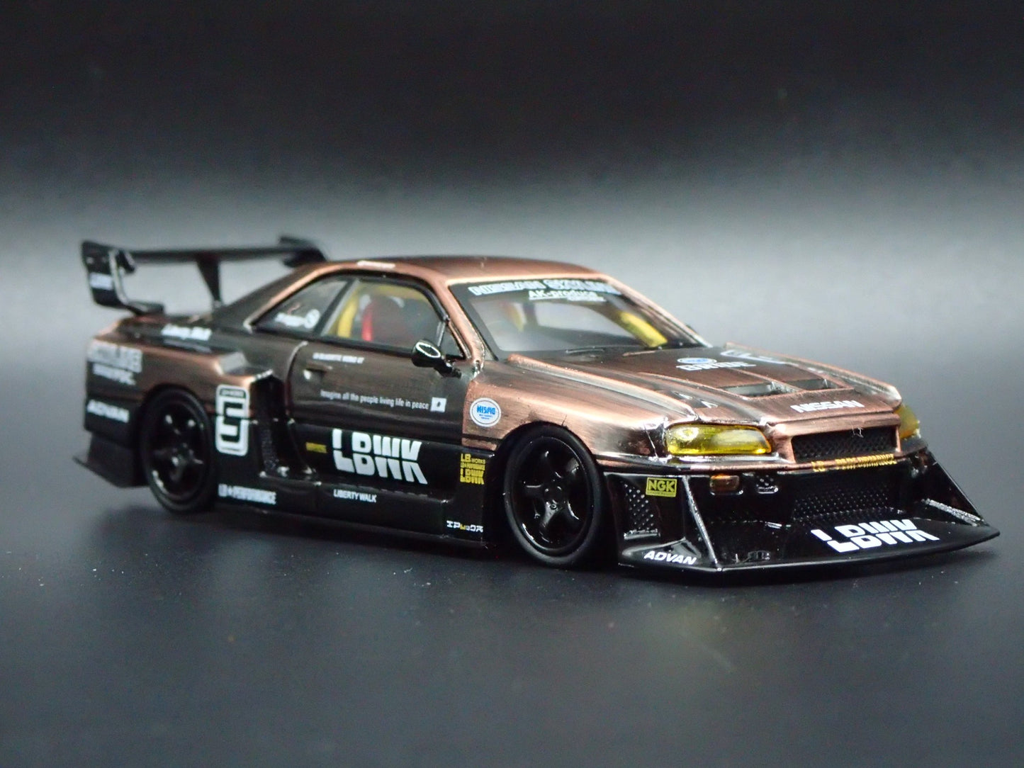 NISSAN SKYLINE LB-ER34 R34 SUPER SILHOUTTE LBWK 1:64 SCALE DIECAST MODEL CAR