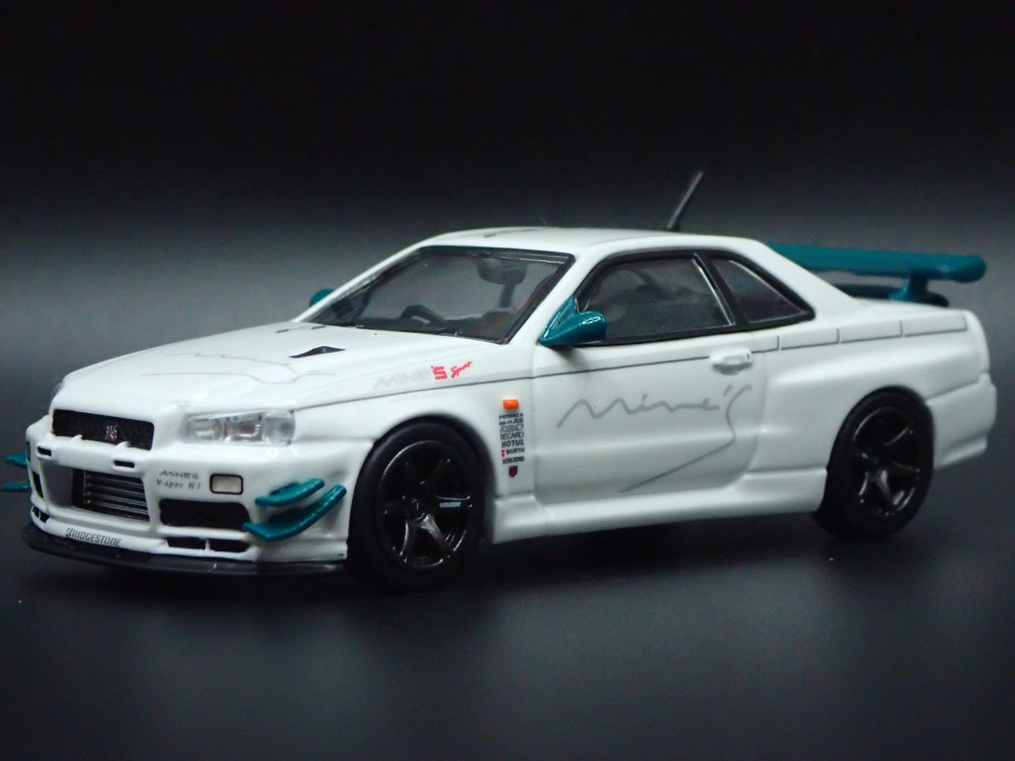1999-2002 NISSAN SKYLINE GTR R34 VSPEC N1 TUNED BY MINES 1:64 DIECAST MODEL CAR
