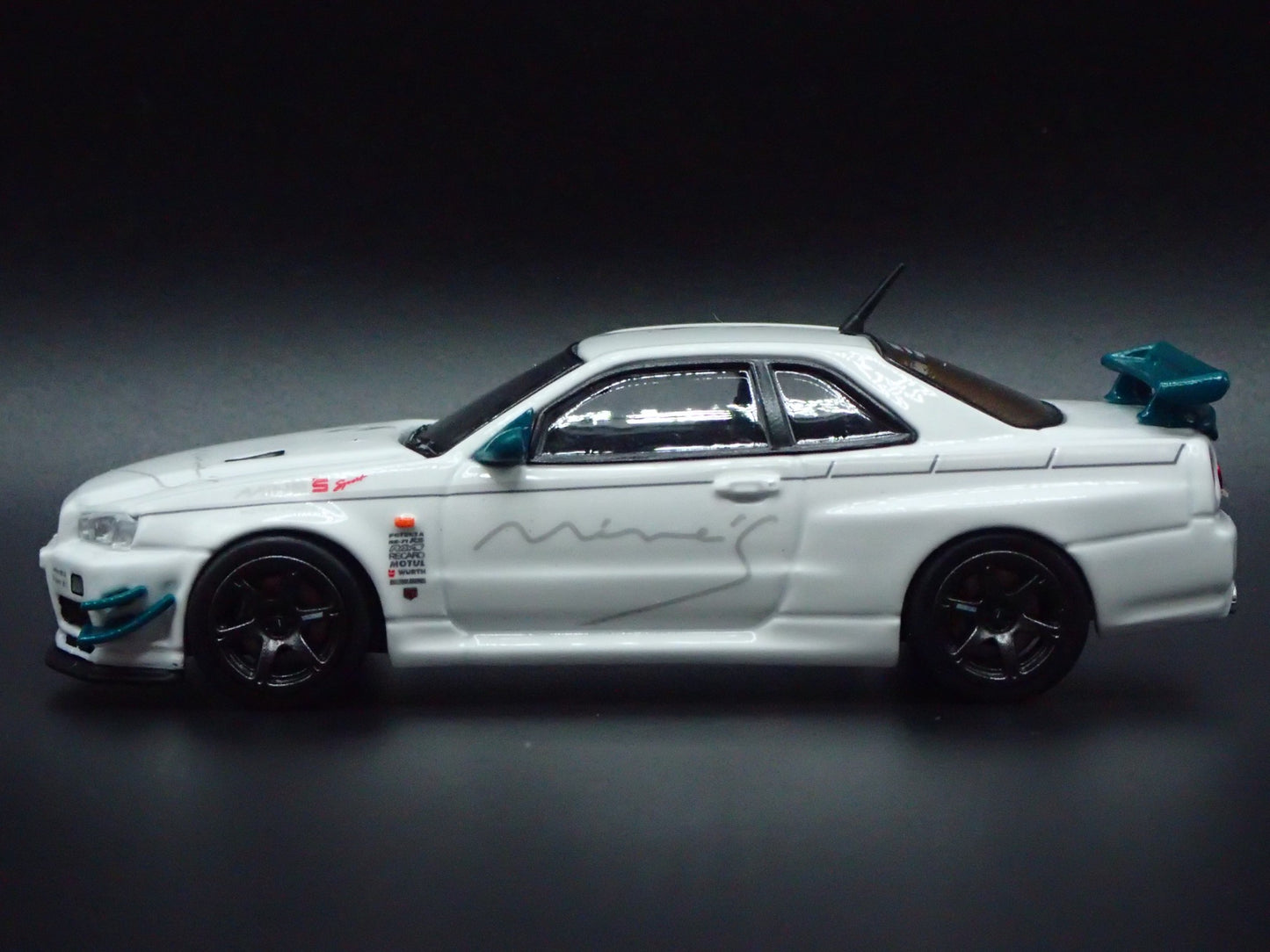 1999-2002 NISSAN SKYLINE GTR R34 VSPEC N1 TUNED BY MINES 1:64 DIECAST MODEL CAR