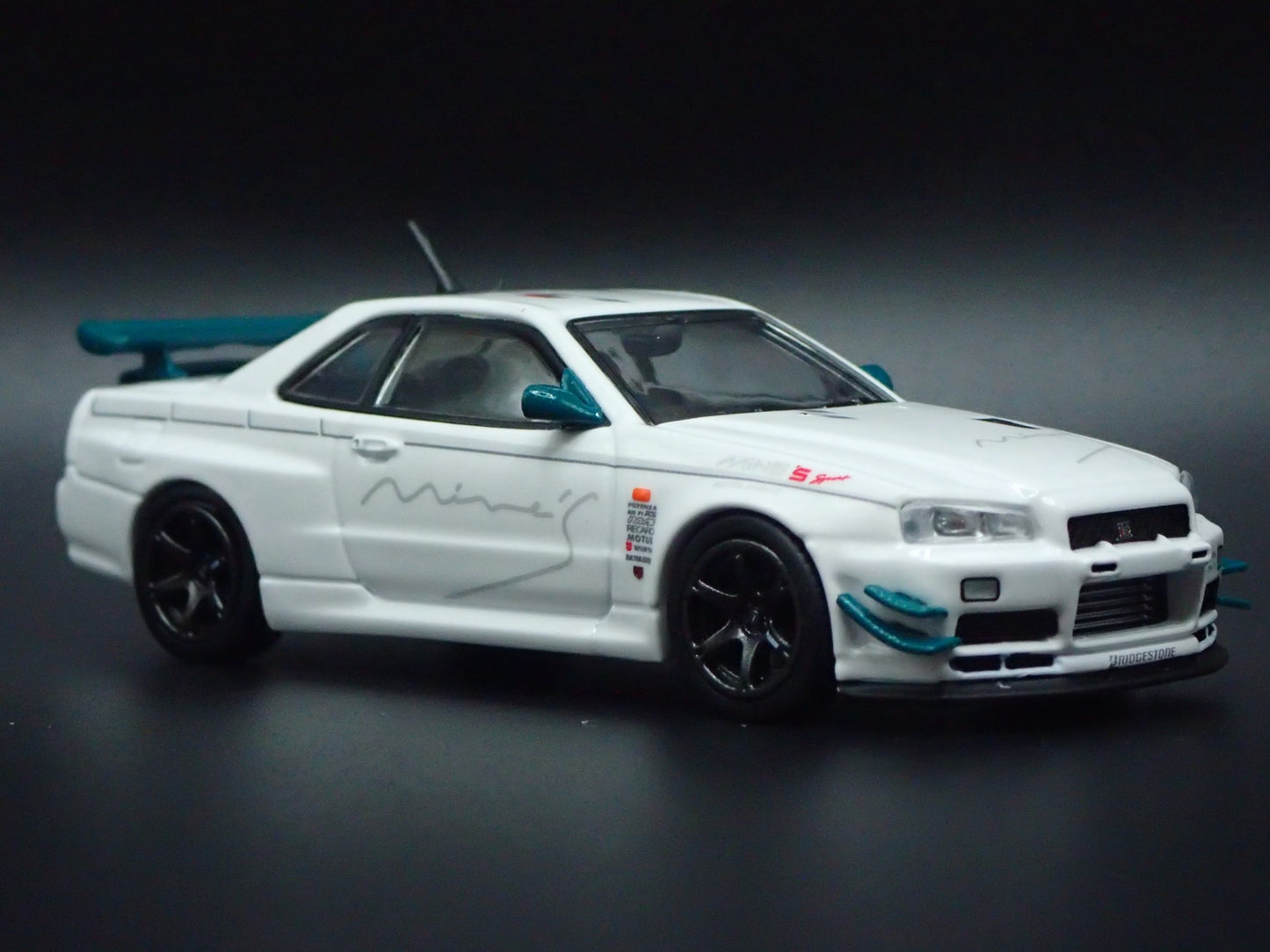 1999-2002 NISSAN SKYLINE GTR R34 VSPEC N1 TUNED BY MINES 1:64 DIECAST MODEL CAR