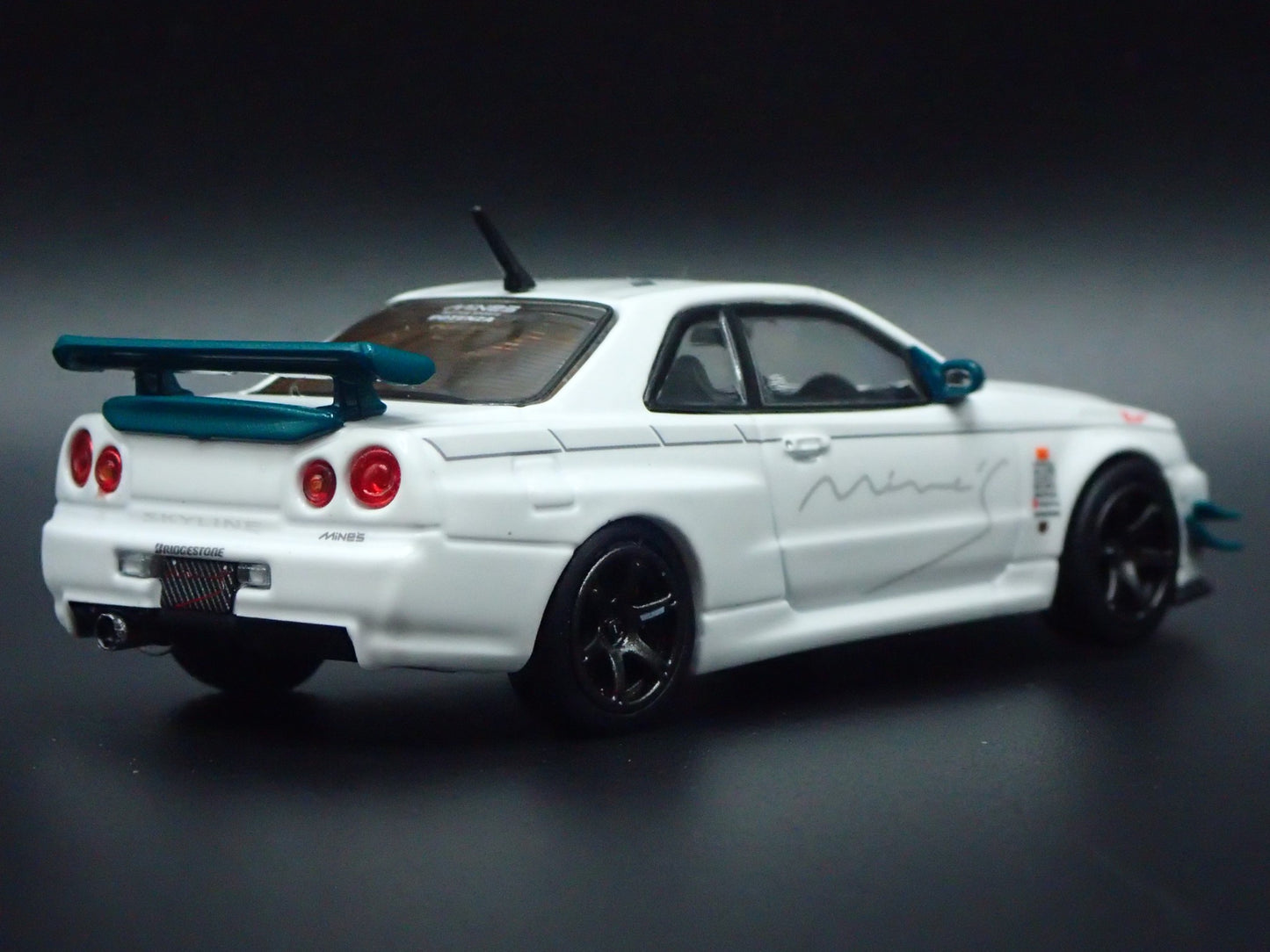 1999-2002 NISSAN SKYLINE GTR R34 VSPEC N1 TUNED BY MINES 1:64 DIECAST MODEL CAR