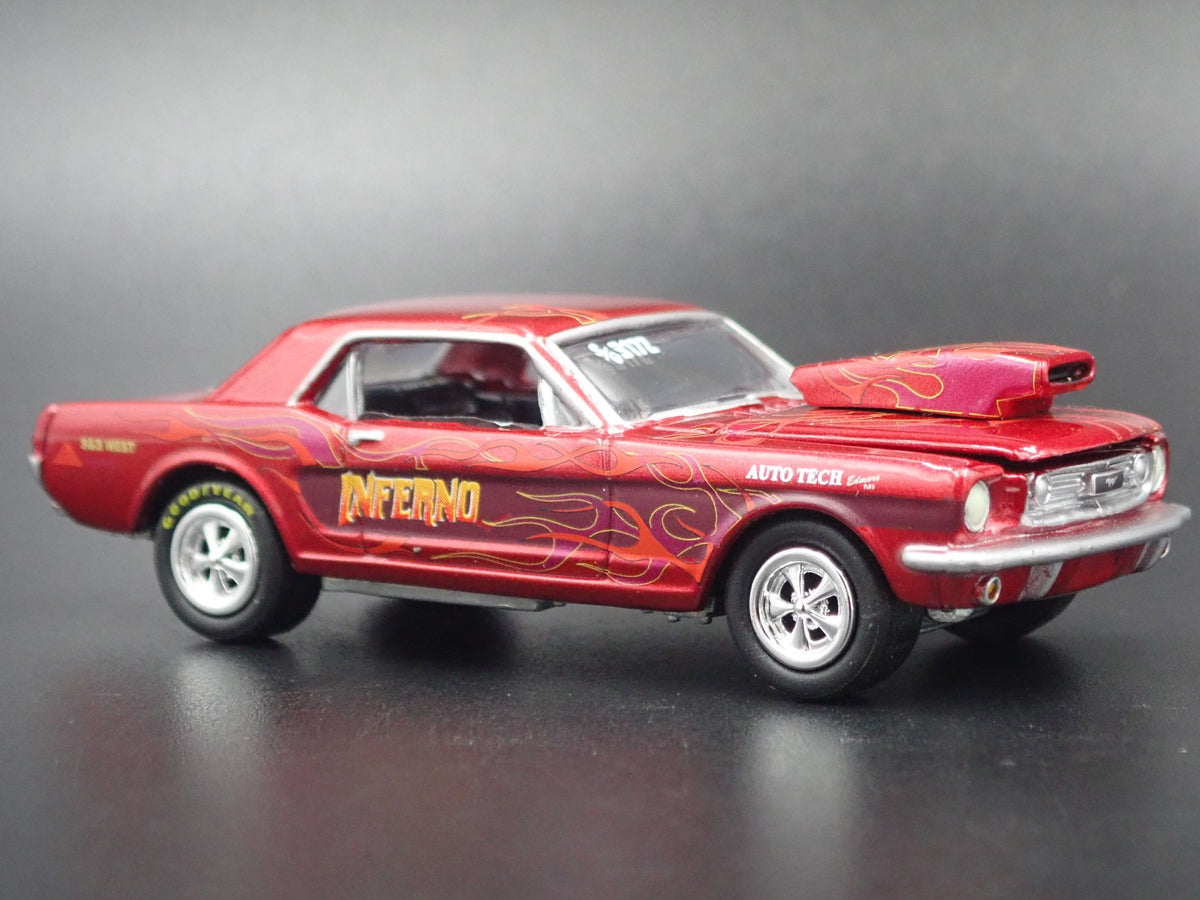 1966 FORD MUSTANG COUPE INFERNO RARE 1:64 LIMITED COLLECTIBLE DIECAST MODEL CAR-Burning Rubber Toy Company