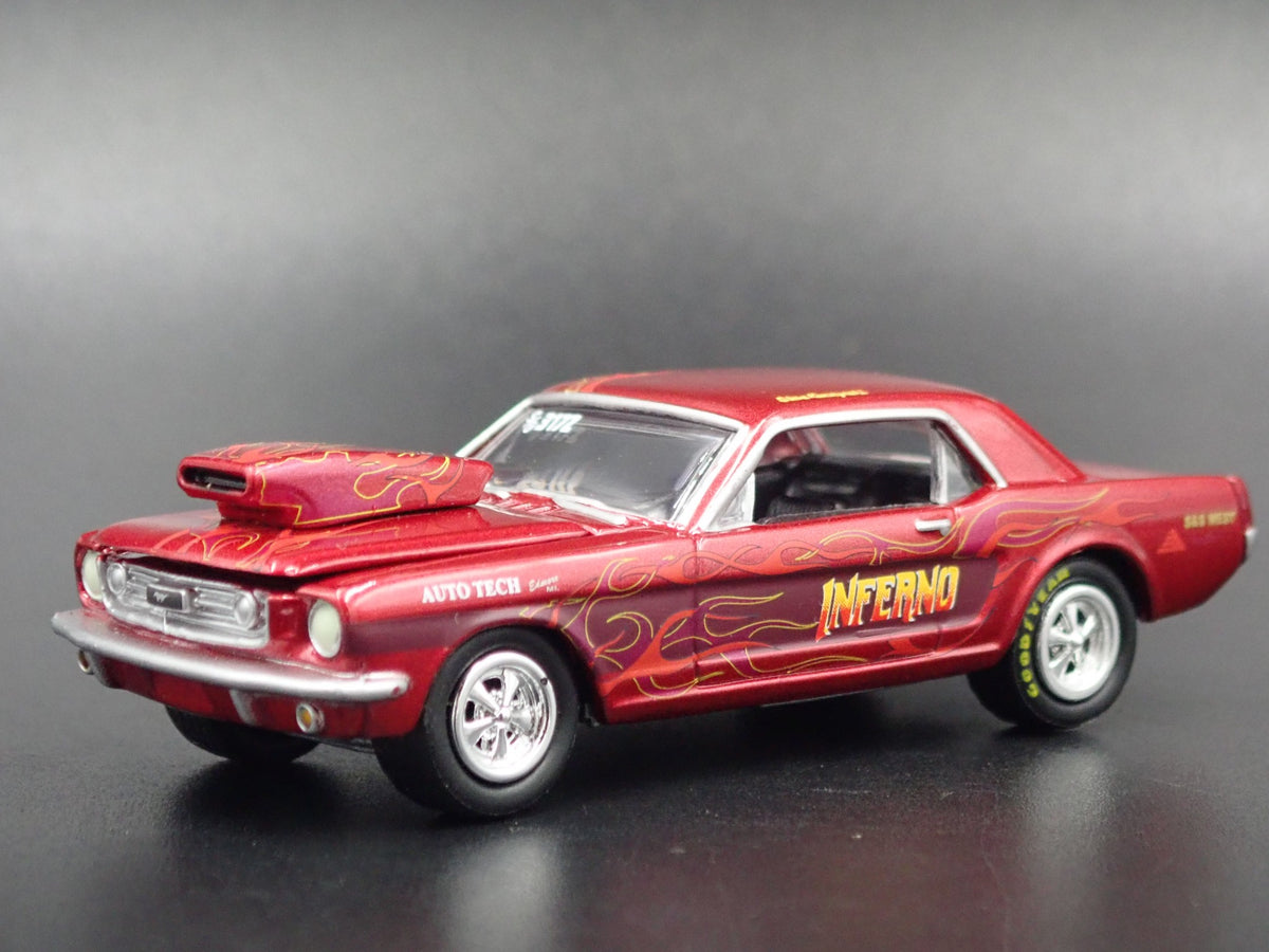 1966 FORD MUSTANG COUPE INFERNO RARE 1:64 LIMITED COLLECTIBLE DIECAST MODEL CAR-Burning Rubber Toy Company
