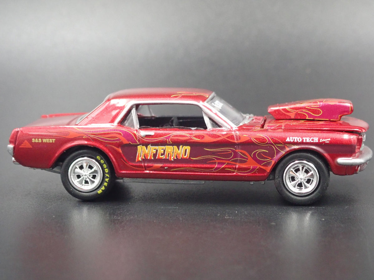 1966 FORD MUSTANG COUPE INFERNO RARE 1:64 LIMITED COLLECTIBLE DIECAST MODEL CAR-Burning Rubber Toy Company