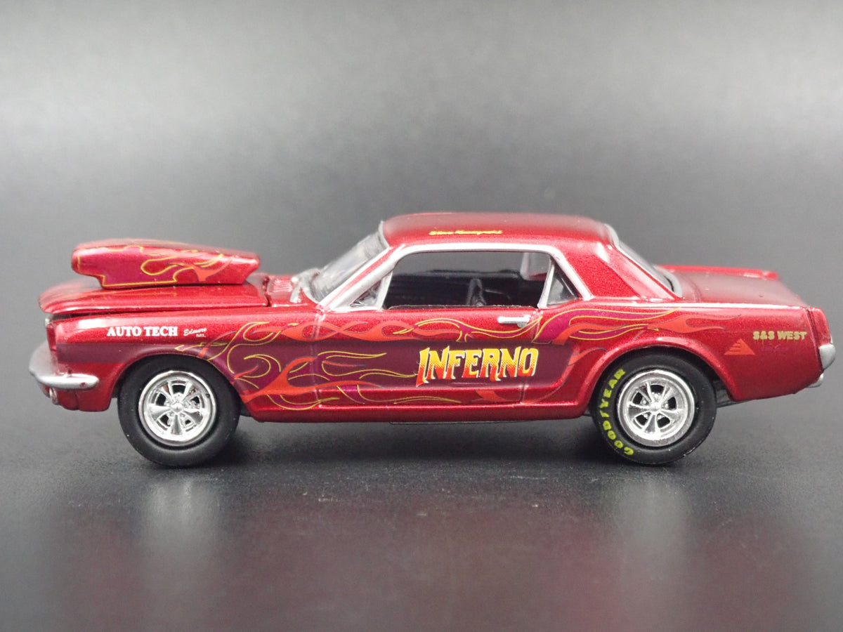 1966 FORD MUSTANG COUPE INFERNO RARE 1:64 LIMITED COLLECTIBLE DIECAST MODEL CAR-Burning Rubber Toy Company