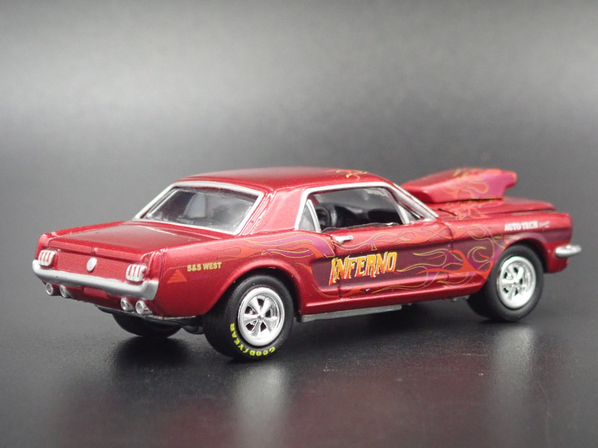1966 FORD MUSTANG COUPE INFERNO RARE 1:64 LIMITED COLLECTIBLE DIECAST MODEL CAR-Burning Rubber Toy Company