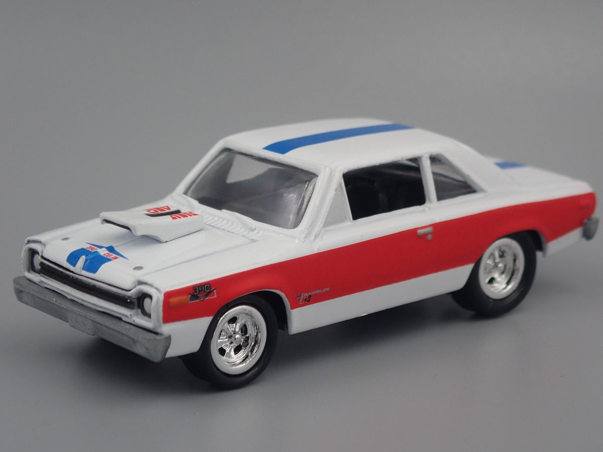 1969 69 AMC SC / RAMBLER HURST 1:64 SCALE COLLECTIBLE DIORAMA DIECAST MODEL CAR-Burning Rubber Toy Company