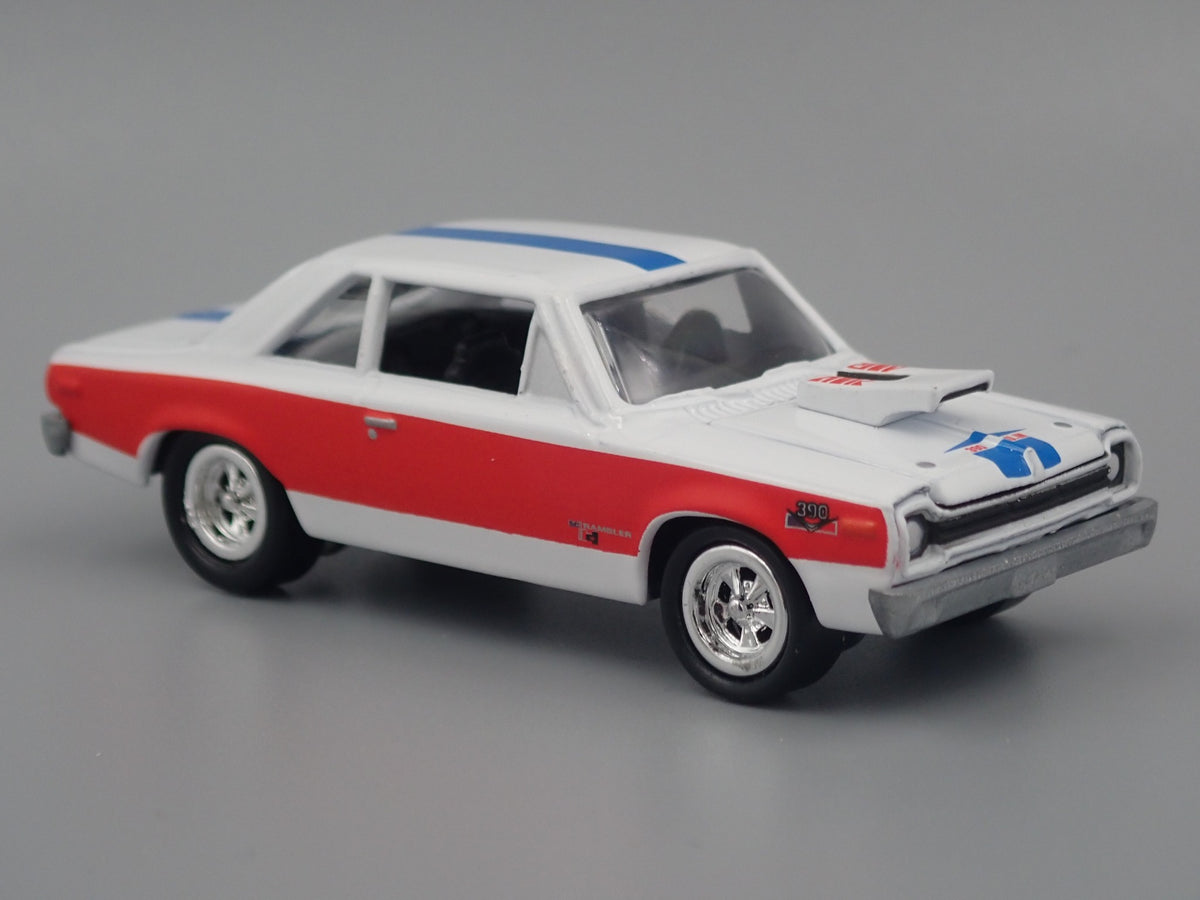 1969 69 AMC SC / RAMBLER HURST 1:64 SCALE COLLECTIBLE DIORAMA DIECAST MODEL CAR-Burning Rubber Toy Company
