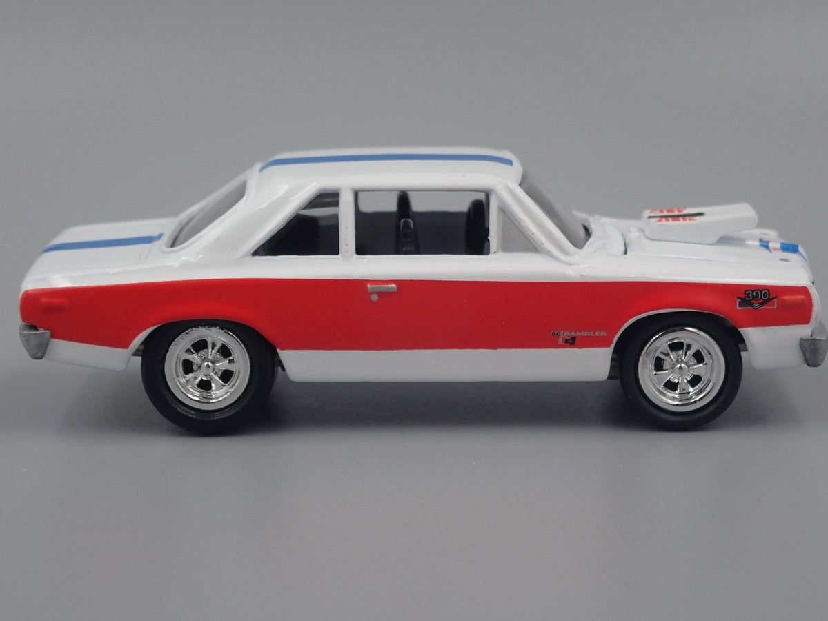 1969 69 AMC SC / RAMBLER HURST 1:64 SCALE COLLECTIBLE DIORAMA DIECAST MODEL CAR-Burning Rubber Toy Company