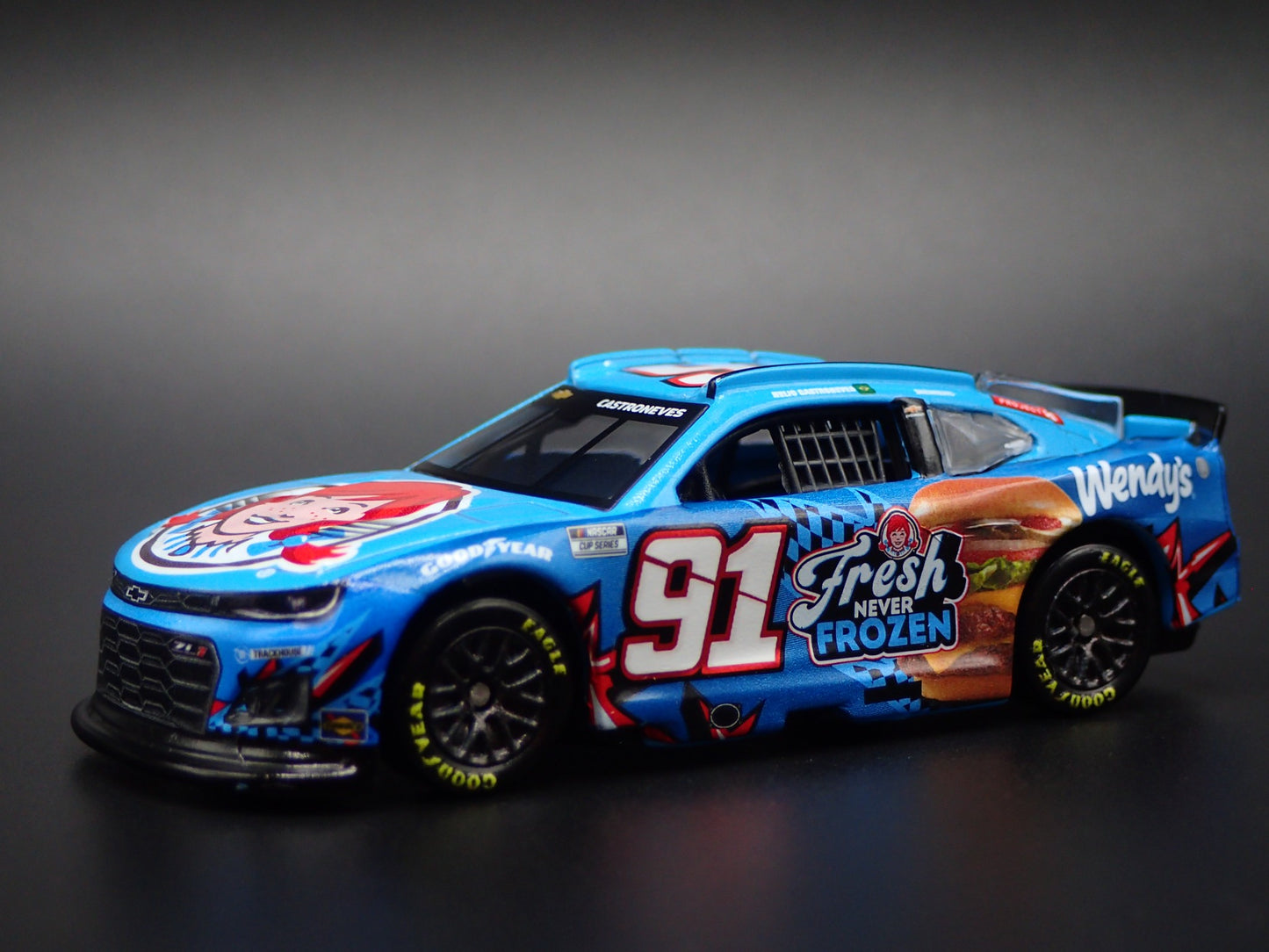 2025 CHEVROLET #91 HELIO CASTRONEVES WENDYS NASCAR 1:64 SCALE DIECAST MODEL CAR