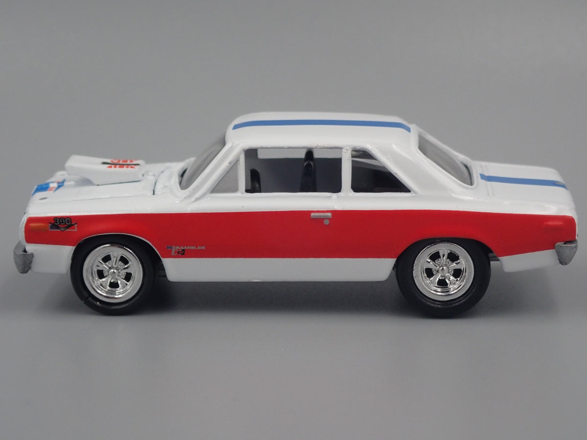 1969 69 AMC SC / RAMBLER HURST 1:64 SCALE COLLECTIBLE DIORAMA DIECAST MODEL CAR-Burning Rubber Toy Company