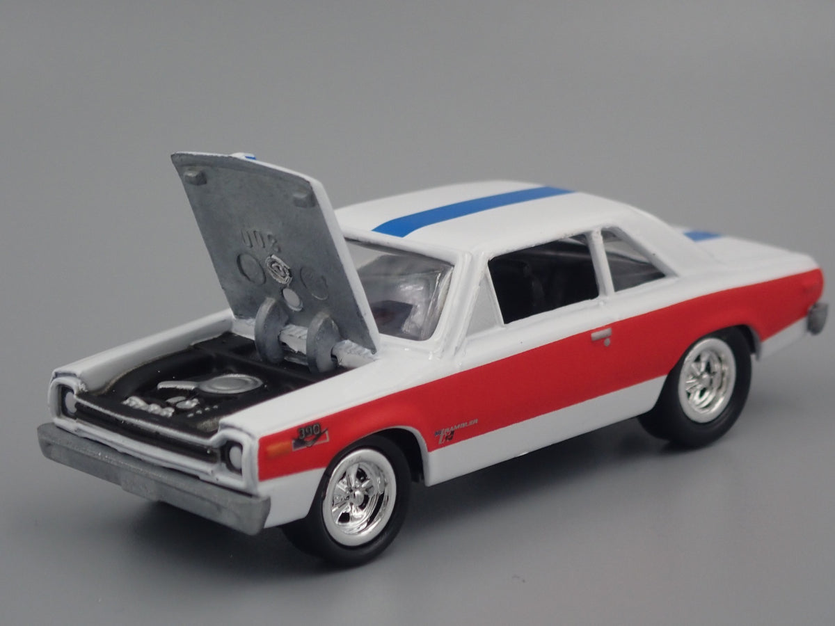 1969 69 AMC SC / RAMBLER HURST 1:64 SCALE COLLECTIBLE DIORAMA DIECAST MODEL CAR-Burning Rubber Toy Company