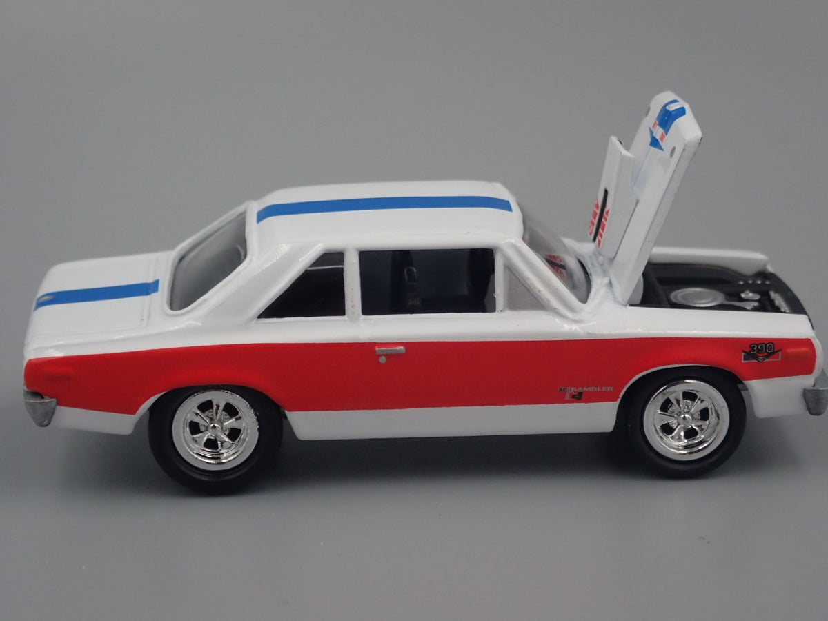 1969 69 AMC SC / RAMBLER HURST 1:64 SCALE COLLECTIBLE DIORAMA DIECAST MODEL CAR-Burning Rubber Toy Company
