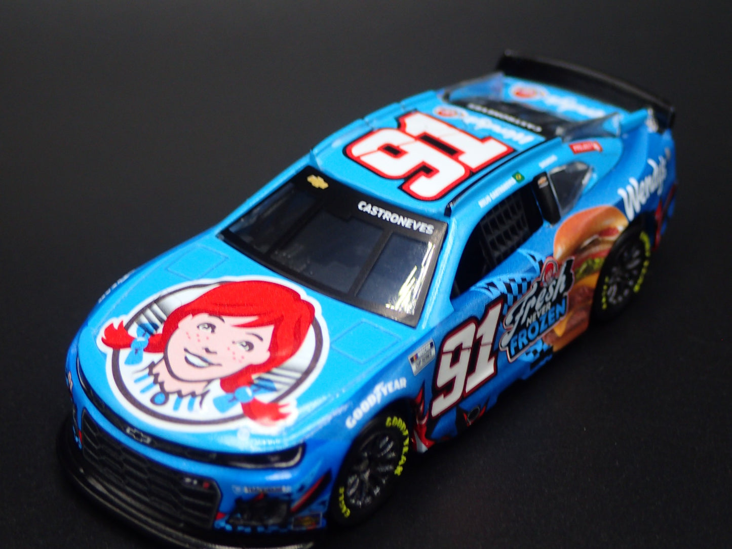 2025 CHEVROLET #91 HELIO CASTRONEVES WENDYS NASCAR 1:64 SCALE DIECAST MODEL CAR
