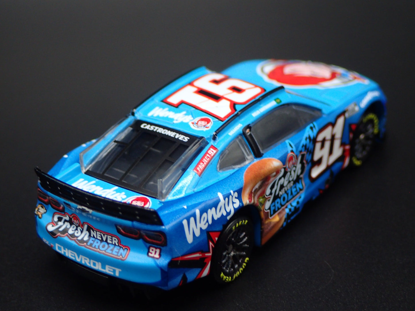 2025 CHEVROLET #91 HELIO CASTRONEVES WENDYS NASCAR 1:64 SCALE DIECAST MODEL CAR