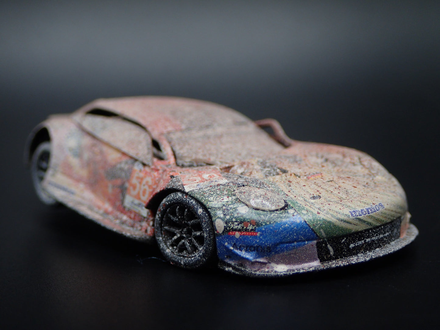 PORSCHE 911 RSR NO 56  24H LEMANS 2019 RACE WRECKED 1:64 SCALE DIECAST MODEL CAR