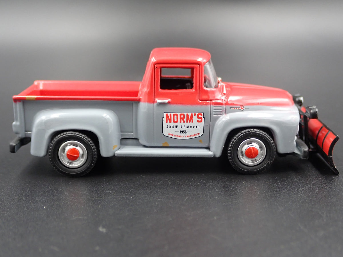 1956 56 FORD F100 PICKUP TRUCK SNOW PLOW RARE 1:64 SCALE DIECAST MODEL CAR-Burning Rubber Toy Company