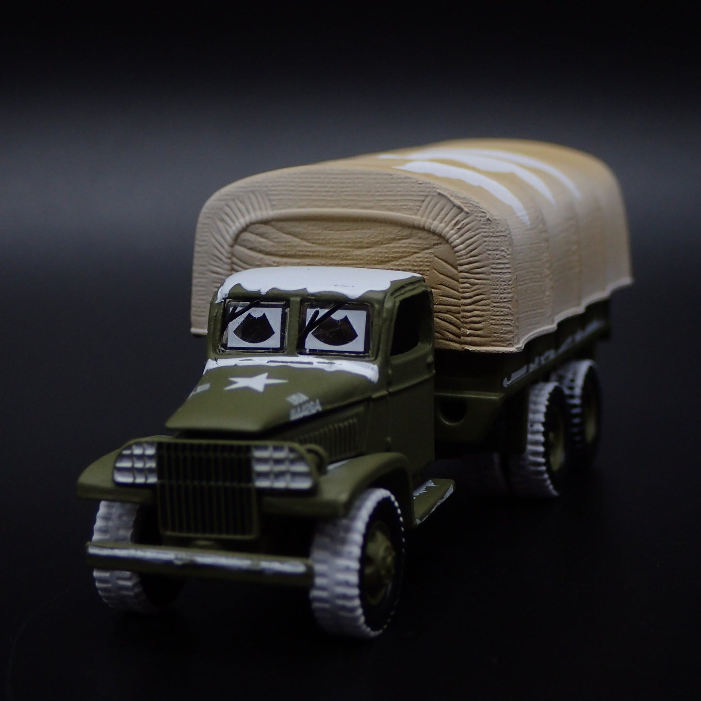 KOREAN WAR GMC CCKW 2.5 TON 6X6 TRUCK MILITARY SNOW 1:87 SCALE DIECAST MODEL CAR