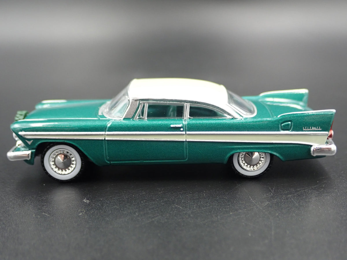 1957 57 PLYMOUTH BELVEDERE RARE 1/64 SCALE COLLECTIBLE DIORAMA DIECAST MODEL CAR-Burning Rubber Toy Company