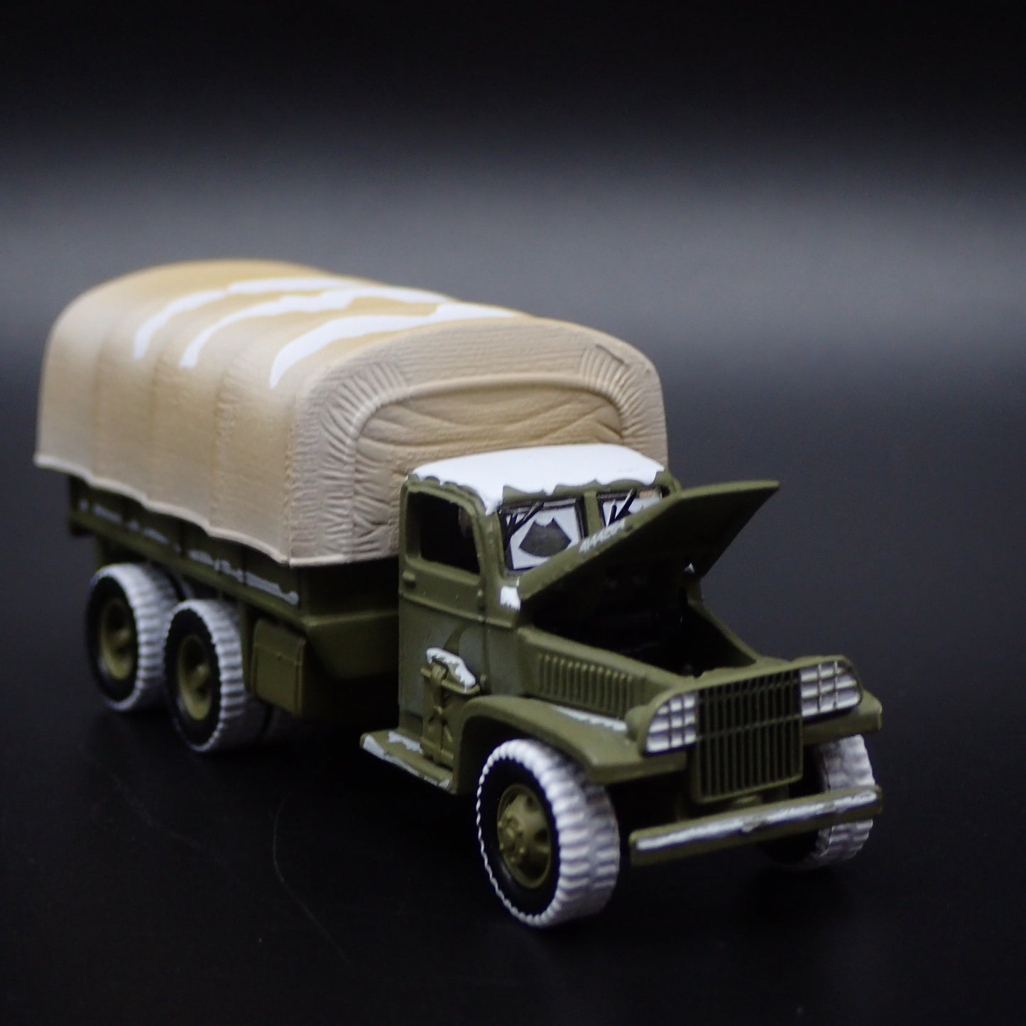 KOREAN WAR GMC CCKW 2.5 TON 6X6 TRUCK MILITARY SNOW 1:87 SCALE DIECAST MODEL CAR