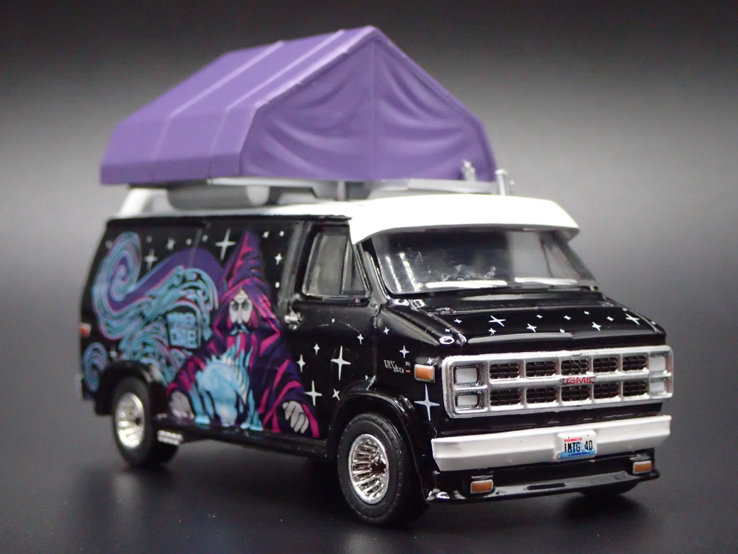 1978 78 GMC VANDURA CUSTOM WIZARD VAN w TENT 1/64 SCALE DIORAMA DIECAST CAR