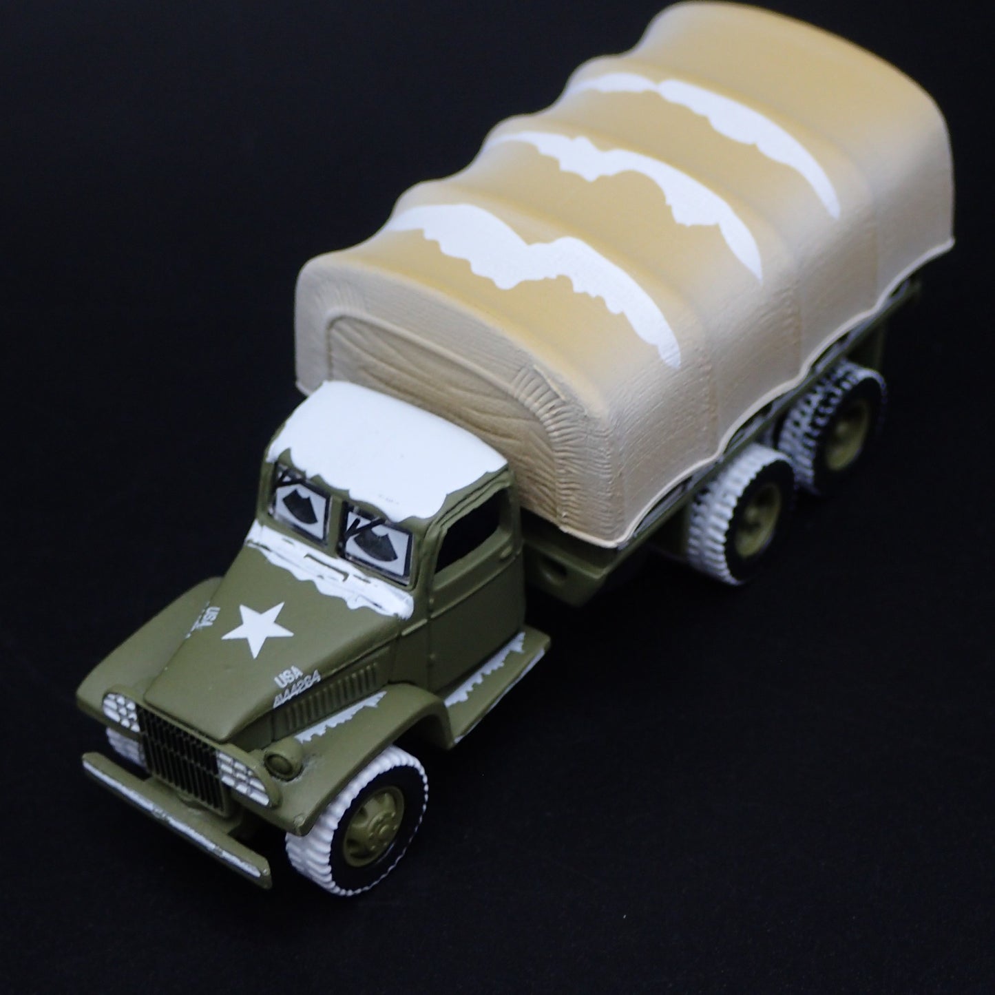 KOREAN WAR GMC CCKW 2.5 TON 6X6 TRUCK MILITARY SNOW 1:87 SCALE DIECAST MODEL CAR