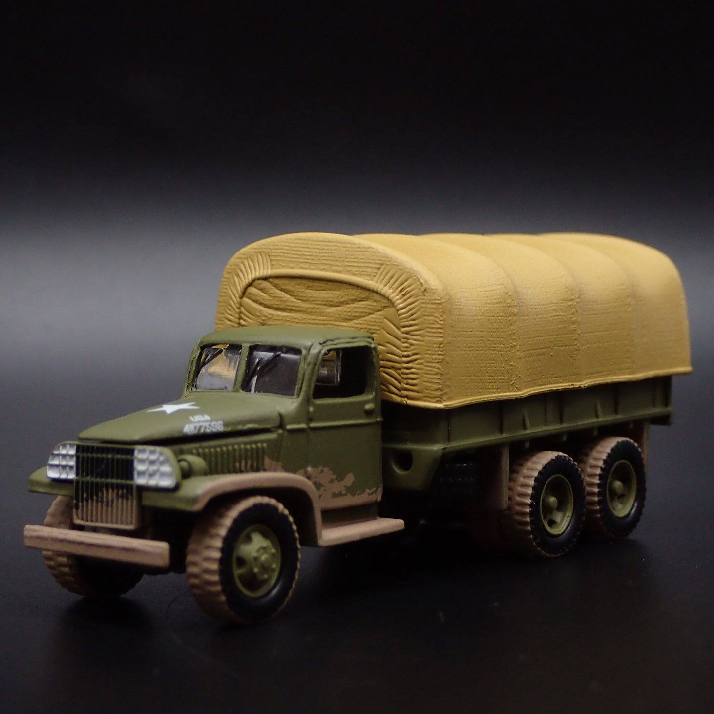 KOREAN WAR GMC CCKW 2.5 TON 6X6 TRUCK MILITARY MUD 1:87 SCALE DIECAST MODEL CAR