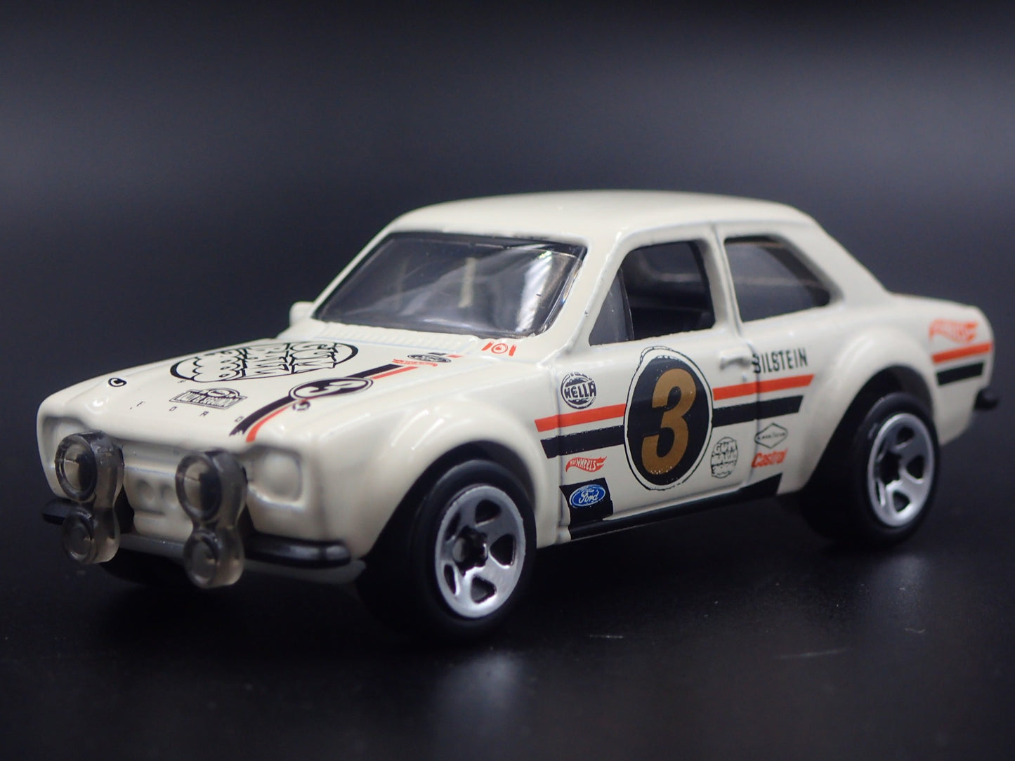 1970 70 FORD ESCORT RS1600 GUM BALL 3000 WHITE 1:64 SCALE DIECAST MODEL CAR