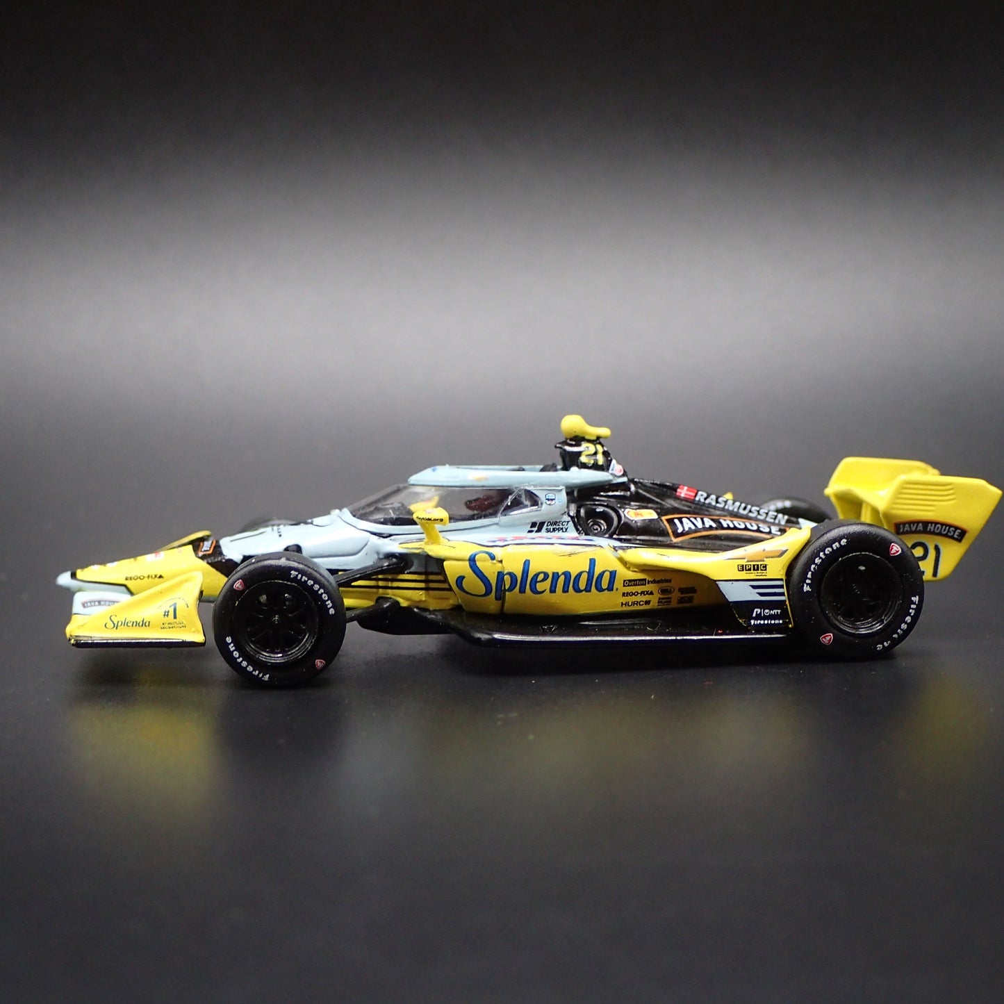 2026 INDY RACING CHEVY 21 CHRISTIAN RASMUSSEN SPLENDA 1:64 SCALE DIECAST MODEL