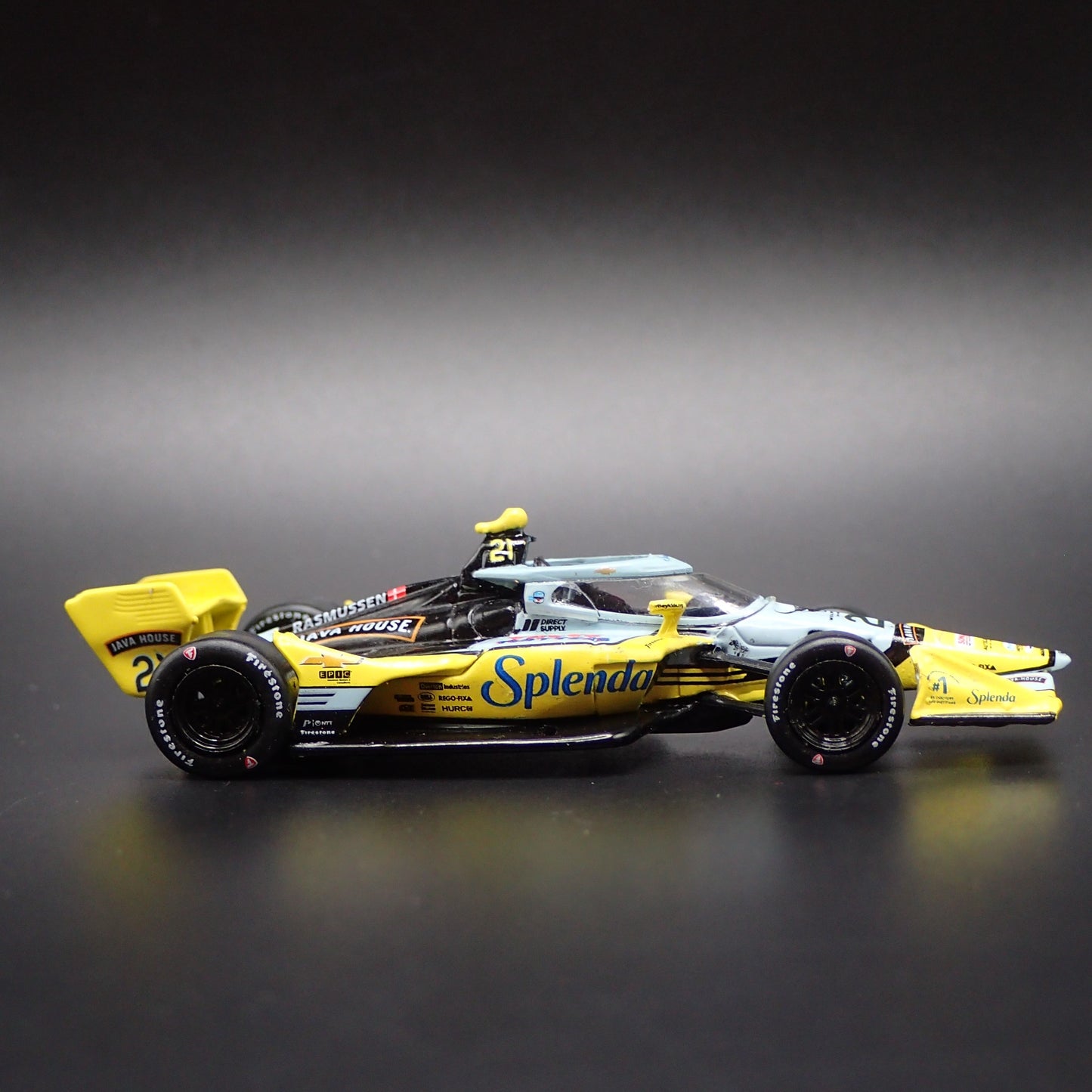 2026 INDY RACING CHEVY 21 CHRISTIAN RASMUSSEN SPLENDA 1:64 SCALE DIECAST MODEL