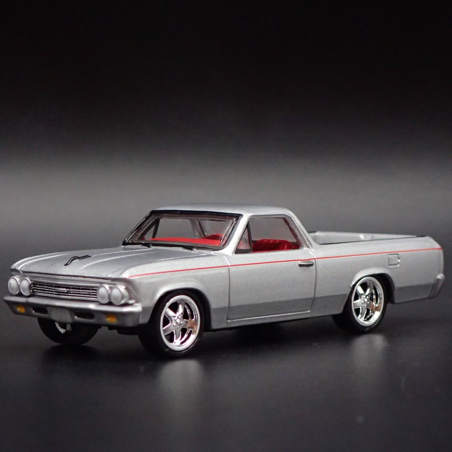 1966 66 CHEVY CHEVROLET EL CAMINO SILVER 1:64 SCALE DIORAMA DIECAST MODEL CAR