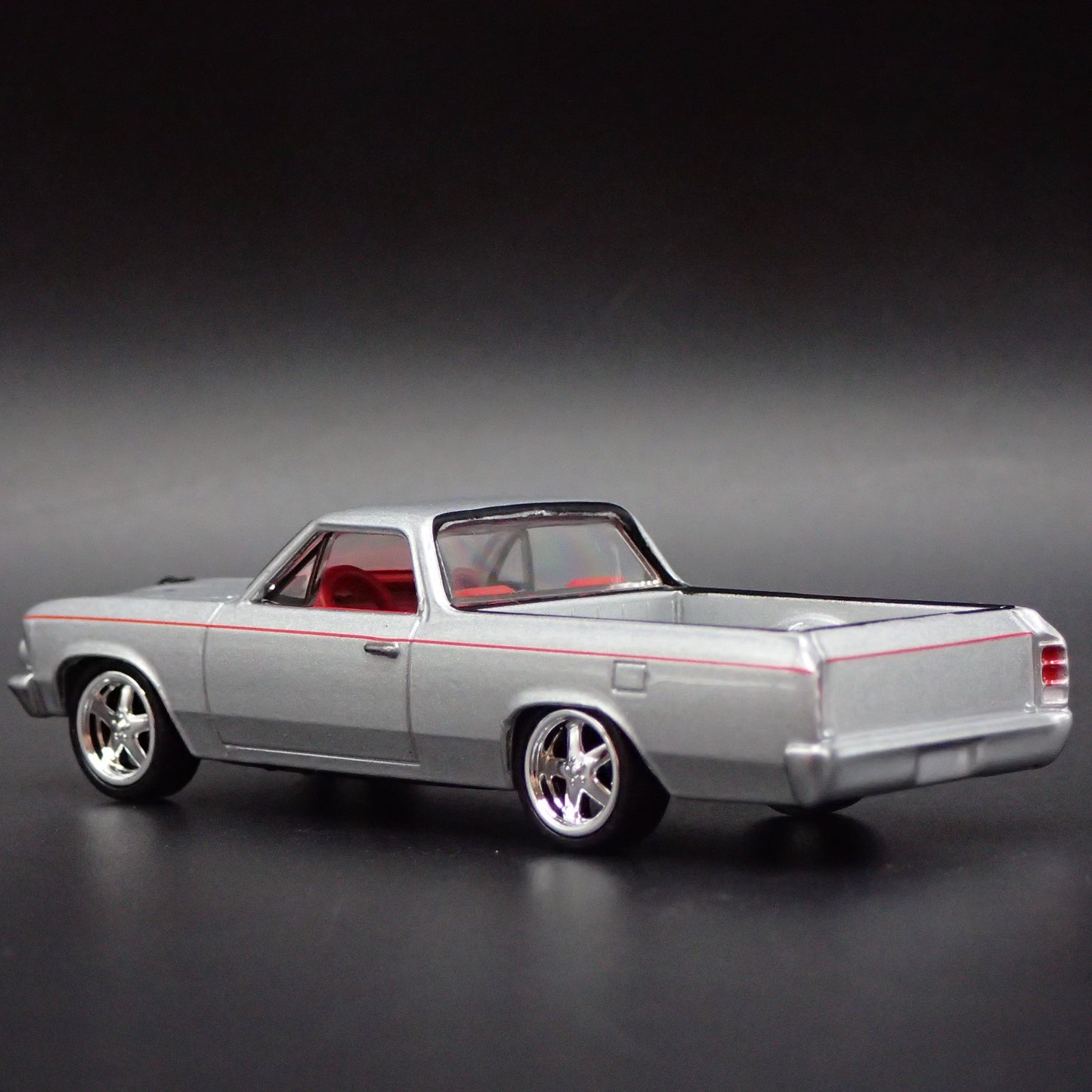 1966 66 CHEVY CHEVROLET EL CAMINO SILVER 1:64 SCALE DIORAMA DIECAST MODEL CAR