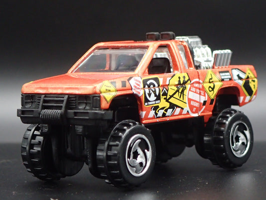 NISSAN HARDBODY 4X4 PICKUP TRUCK ORANGE 1:64 SCALE DIORAMA DIECAST MODEL CAR