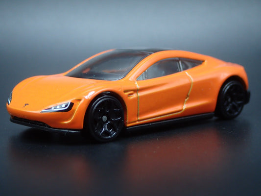 TESLA ROADSTER ORANGE RARE 1:64 SCALE COLLECTIBLE DIORAMA DIECAST MODEL CAR