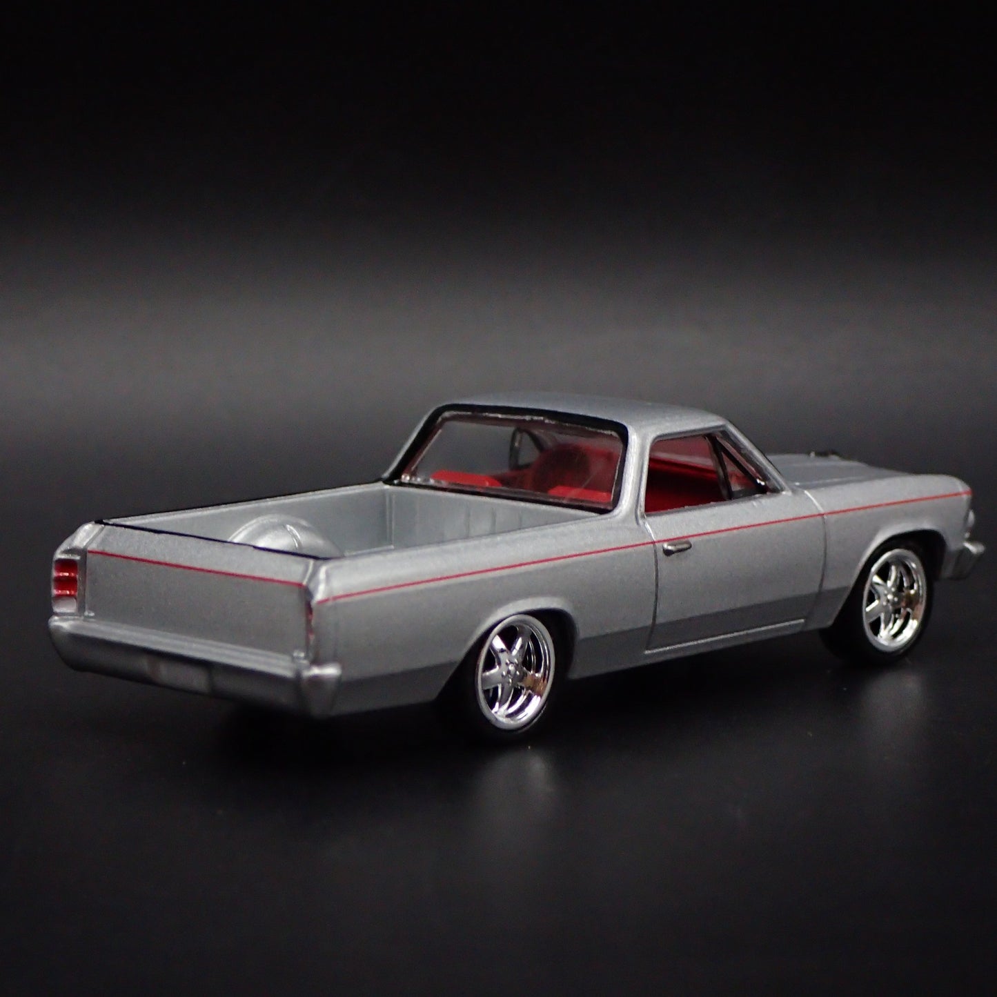1966 66 CHEVY CHEVROLET EL CAMINO SILVER 1:64 SCALE DIORAMA DIECAST MODEL CAR