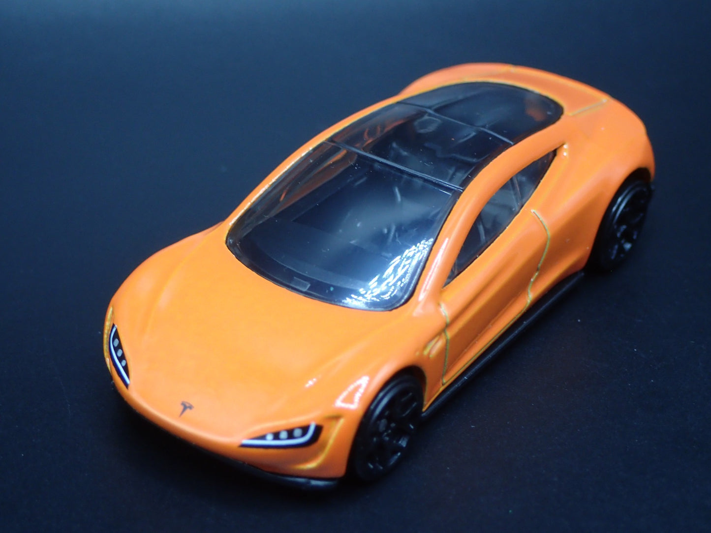 TESLA ROADSTER ORANGE RARE 1:64 SCALE COLLECTIBLE DIORAMA DIECAST MODEL CAR