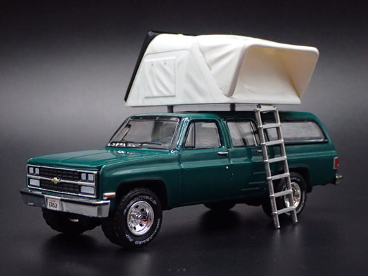 1973-1991 CHEVY CHEVROLET SUBURBAN w TENT GREEN 1:64 SCALE DIECAST MODEL CAR